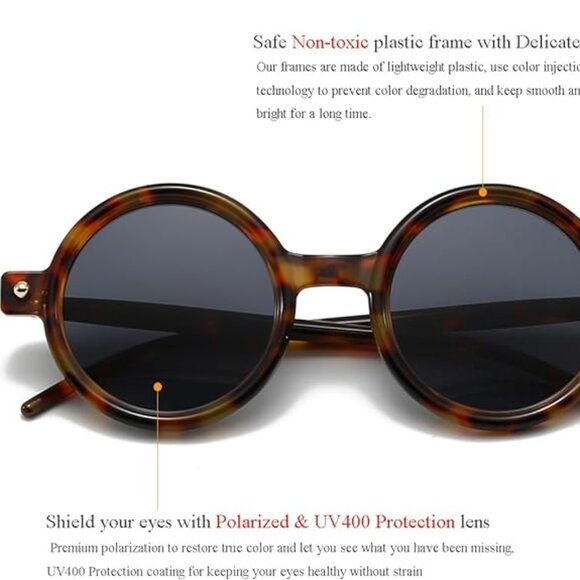 Polarized women's round sunglasses - Picture 2 of 5